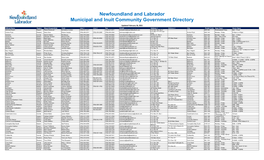 Newfoundland and Labrador Municipal and Inuit Community Government Directory