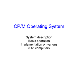 CP/M Operating System