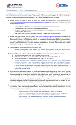 Baseball: COVID-19 Umpiring Protocols