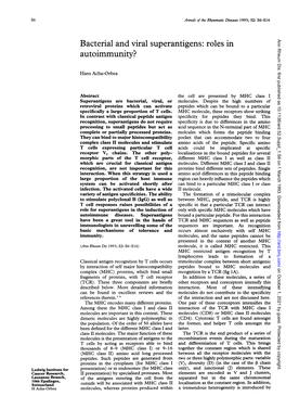 Bacterial and Viral Superantigens: Roles in Autoimmunity?