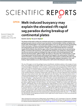 Melt-Induced Buoyancy May Explain the Elevated Rift-Rapid Sag Paradox