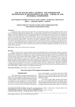 Use of Sugar Apple, Atemoya and Soursop for Technological