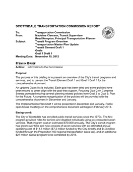 Scottsdale Transportation Commission Report