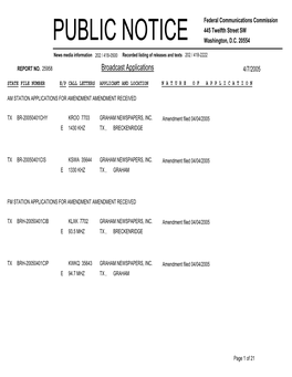 Broadcast Applications 4/7/2005