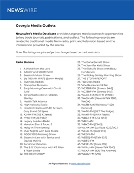 Georgia Media Outlets