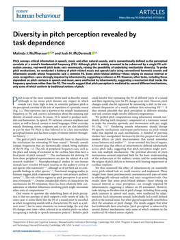 Diversity in Pitch Perception Revealed by Task Dependence