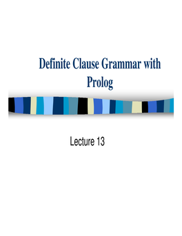 Definite Clause Grammar with Prolog