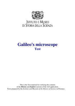 Galileo's Microscope Test