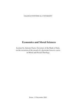 Economics and Moral Sciences