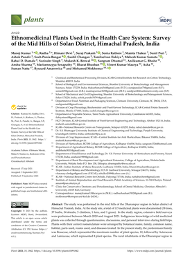 Survey of the Mid Hills of Solan District, Himachal Pradesh, India