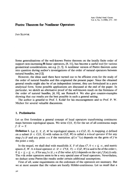 Peetre Theorem for Nonlinear Operators