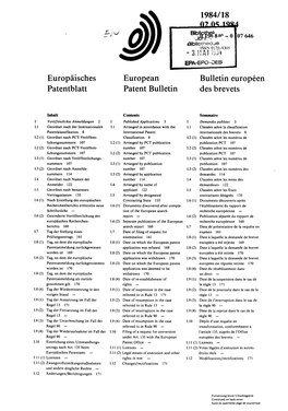 European Patent Bulletin 1984/18