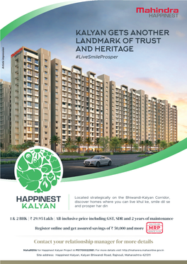 KALYAN GETS ANOTHER LANDMARK of TRUST and HERITAGE #Livesmileprosper Artistic Impression