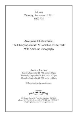 Americana & Californiana: the Library of James F. & Cornelia Lovette