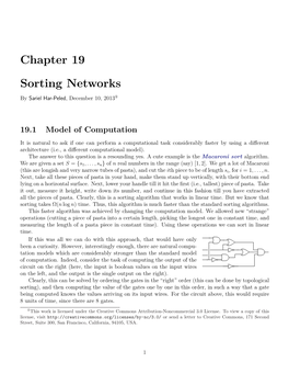 Chapter 19 Sorting Networks