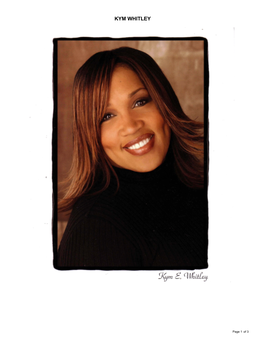 KYM WHITLEY Theatrical Resume