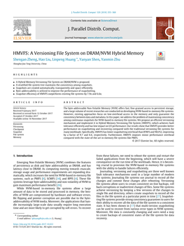 J. Parallel Distrib. Comput. HMVFS: a Versioning File System on DRAM/NVM Hybrid Memory