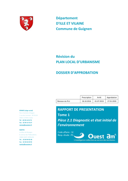 P2.1 Rapport De Présentation Tome 1 – APPRO