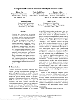 Unsupervised Grammar Induction with Depth-Bounded PCFG