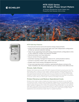 MTR 1020 Series IEC Single Phase Smart Meters