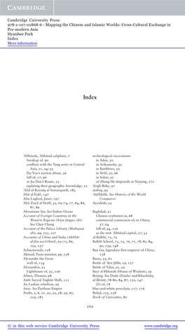 Mapping the Chinese and Islamic Worlds: Cross-Cultural Exchange in Pre-Modern Asia Hyunhee Park Index More Information