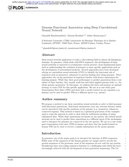 Genome Functional Annotation Using Deep Convolutional Neural Network