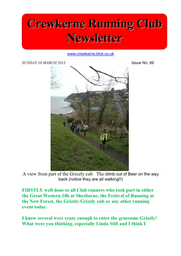 Crewkerne Running Club Newsletter