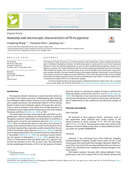 Anatomy and Microscopic Characteristics of Picris Japonica