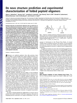 De Novo Structure Prediction and Experimental Characterization of Folded Peptoid Oligomers