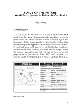 Youth Participation in Politics in Cambodia