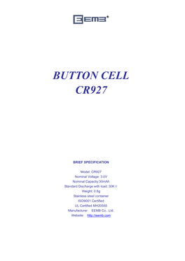 Button Cell Cr927