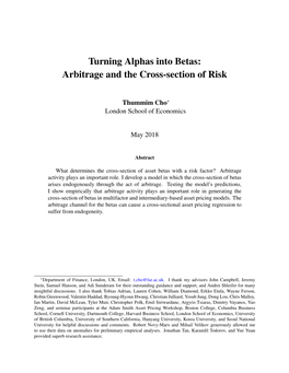 Turning Alphas Into Betas: Arbitrage and the Cross-Section of Risk