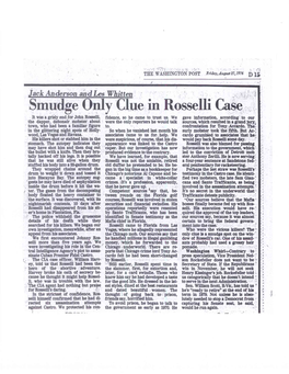 Smudge Only Clue in Rosselli Case It Was a Grisly End for John Rosseili, Fidence, So He Came to Trust Us