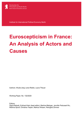 Euroscepticism in France: an Analysis of Actors and Causes