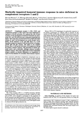 Complement Receptors 1 and 2 HECTOR MOLINA*T, V