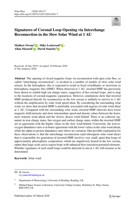 Signatures of Coronal Loop Opening Via Interchange Reconnection in the Slow Solar Wind at 1 AU