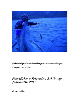 Prøvefiske I Førsvatn , Bykil Og Floslivatn 2012
