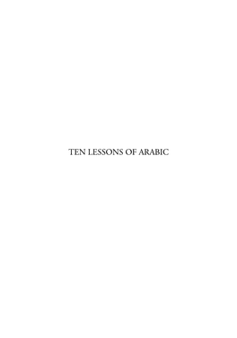 Ten Lessons of Arabic