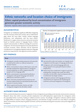 Ethnic Networks and Location Choice of Immigrants