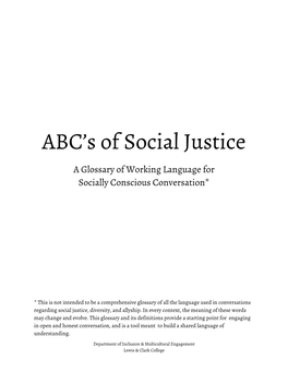 ABC's of Social Justice