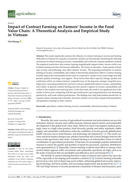 Impact of Contract Farming on Farmers' Income in the Food Value