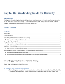 Capitol Hill Wayfinding Guide for Usability