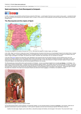 Spain and America: from Reconquest to Conquest