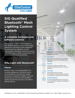SIG Qualified Bluetooth® Mesh Lighting Control System