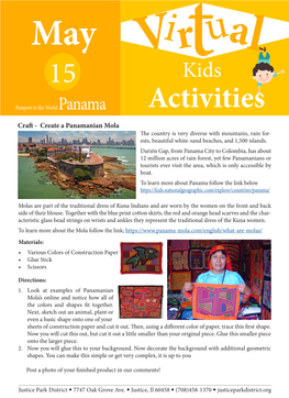 Activities Craft - Create a Panamanian Mola the Country Is Very Diverse with Mountains, Rain For- Ests, Beautiful White-Sand Beaches, and 1,500 Islands