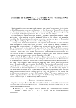 Examples of Riemannian Manifolds with Non-Negative Sectional Curvature