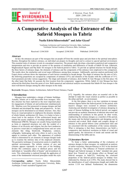 A Comparative Analysis of the Entrance of the Safavid Mosques in Tabriz