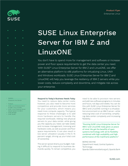 SUSE Linux Enterprise Server for IBM Z and Linuxone