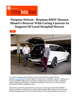 Braman BMW Honors Miami's Bravest with Caring Caravan in Support Of