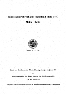 Ländeskontrollverband Rheinland-Pfalz E.V. Mainz / Rhein